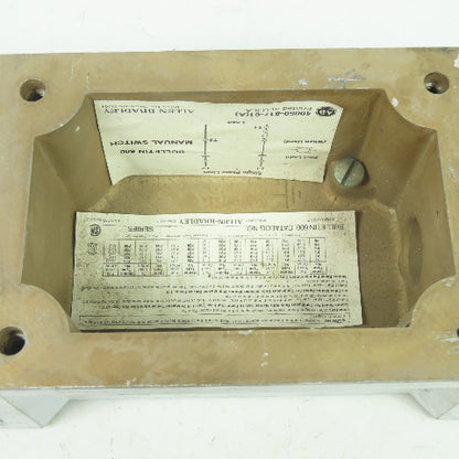 Allen Bradley 40050-817-01(A) Bulletin 600 Manual Switch Enclosure Box only