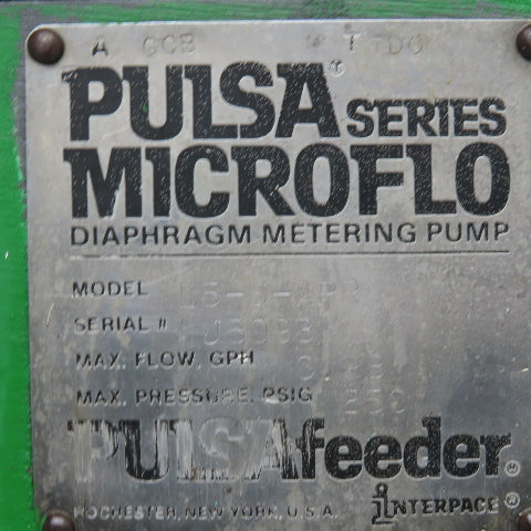 Pulsafeeder L5-S-APR 230/460V 1/2Hp Diaphragm Metering Pump & Conoflow Actuator