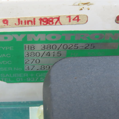 Dymotron HB 380/025-25 Servo Drive 380/415VAC 270VDC 25A