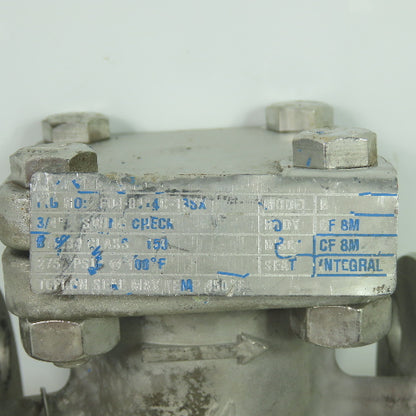 Velan F04-0114C-13SX 3/4" Swing Check Valve CF8M 275PSI