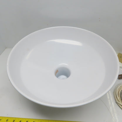 Tropical Lighting Light Fixture W/16"DiameterWhite Metal Lamp Shade