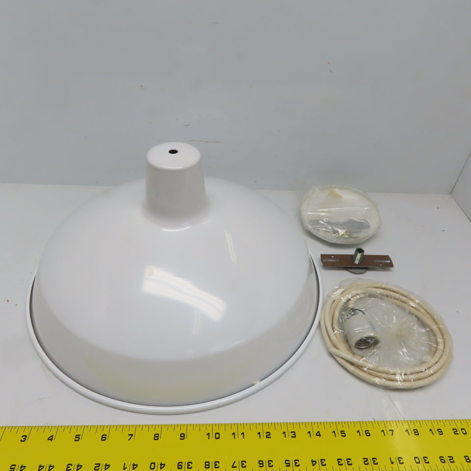 Tropical Lighting Light Fixture W/16"DiameterWhite Metal Lamp Shade