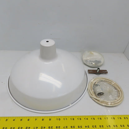 Tropical Lighting Light Fixture W/16"DiameterWhite Metal Lamp Shade