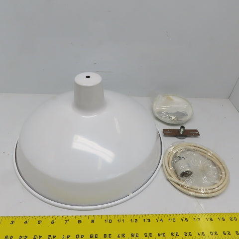 Tropical Lighting Light Fixture W/16"DiameterWhite Metal Lamp Shade