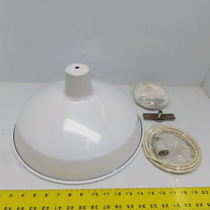 Tropical Lighting Light Fixture W/16"DiameterWhite Metal Lamp Shade