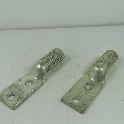 Ilsco CRA750L2 No. 17 2-Hole Long Barrel Compression Lug Lot Of 2