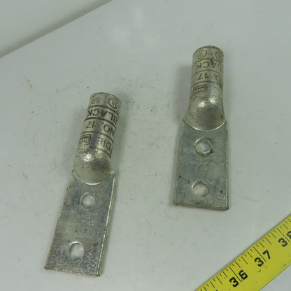 Ilsco CRA750L2 No. 17 2-Hole Long Barrel Compression Lug Lot Of 2