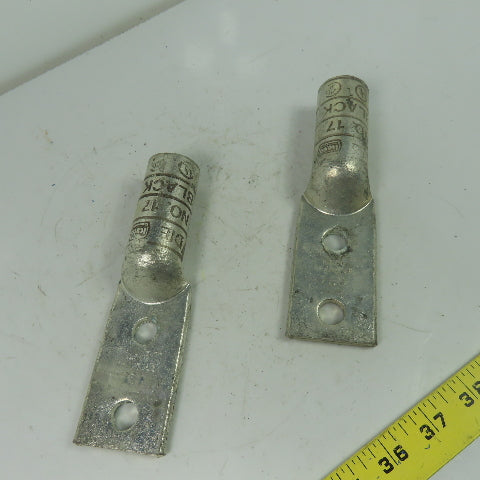 Ilsco CRA750L2 No. 17 2-Hole Long Barrel Compression Lug Lot Of 2