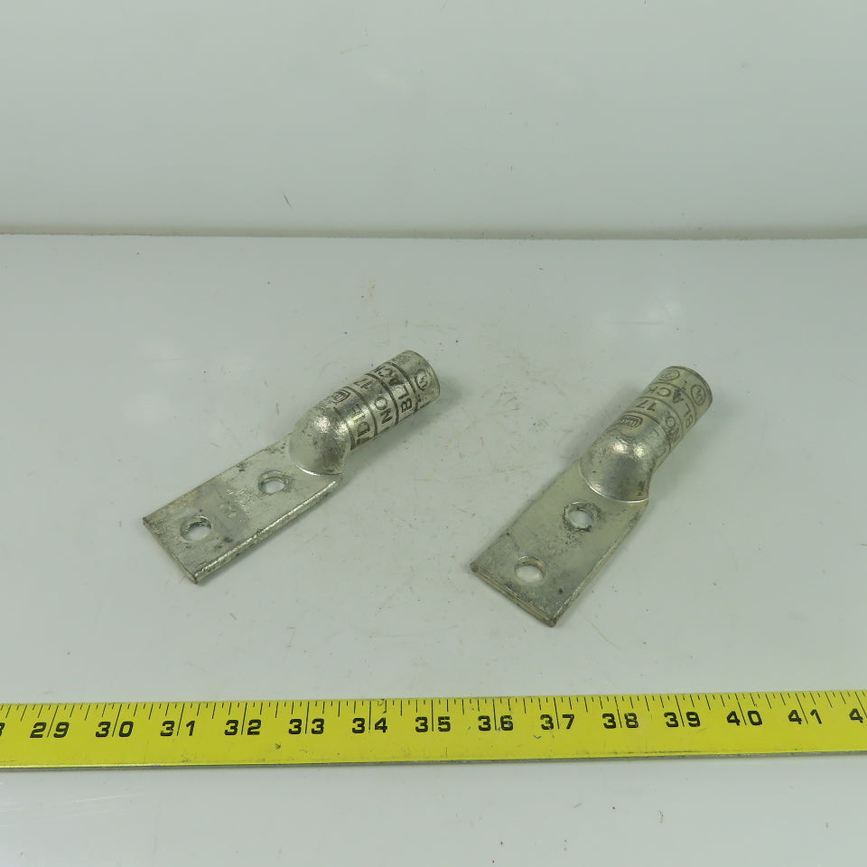 Ilsco CRA750L2 No. 17 2-Hole Long Barrel Compression Lug Lot Of 2