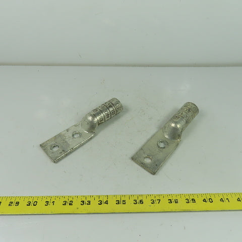 Ilsco CRA750L2 No. 17 2-Hole Long Barrel Compression Lug Lot Of 2