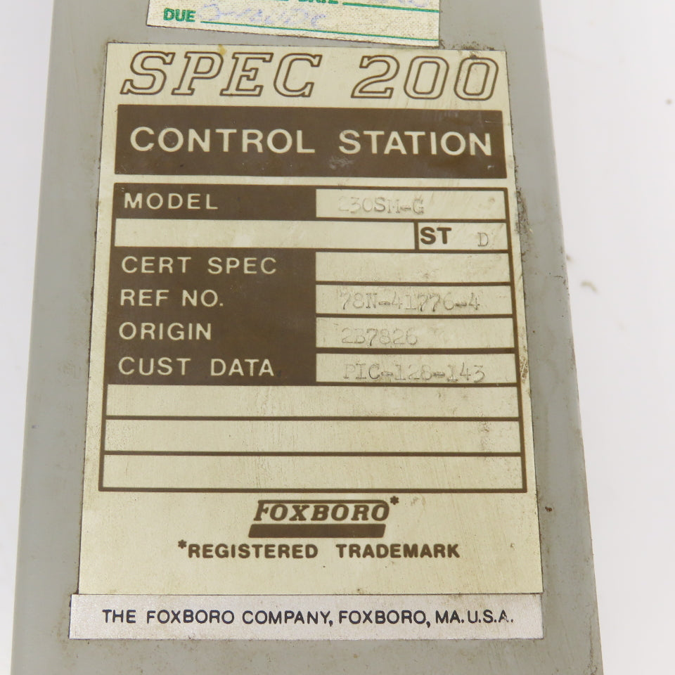 Foxboro 230SM-G Spec 200 Control Station 0-150 Scale