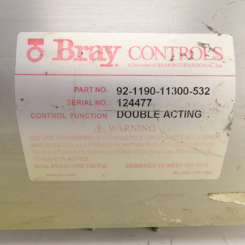 Bray 92-1190-11300-532 Double Acting Pneumatic Valve Actuator 50-0406-12610-532