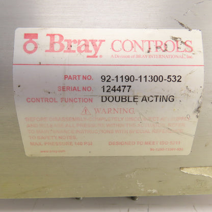 Bray 92-1190-11300-532 Double Acting Pneumatic Valve Actuator 50-0406-12610-532