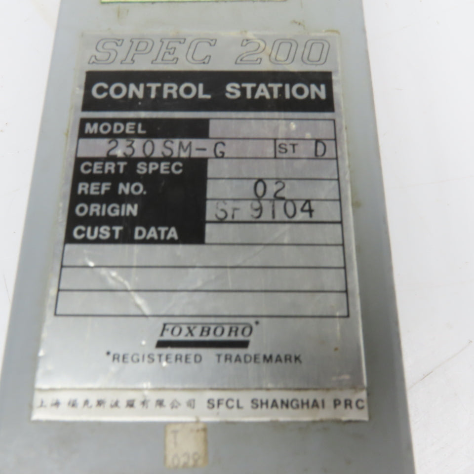 Foxboro 230SM-G Spec 200 Control Station 0-4000 Scale