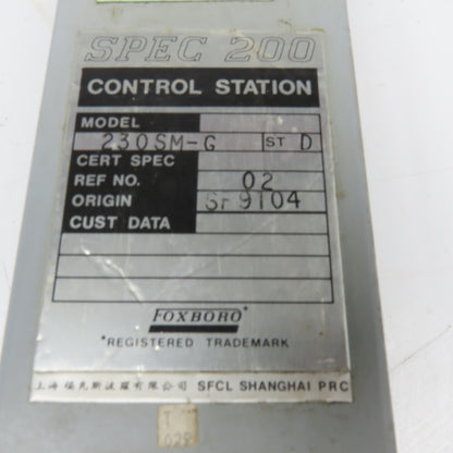 Foxboro 230SM-G Spec 200 Control Station 0-4000 Scale