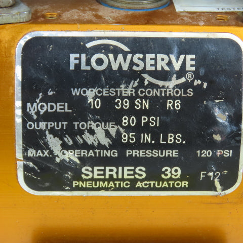 Flowserve 1039SNR6 Pneumatic Valve Actuator 95 In Lb Torque 120PSI W/ Indicator