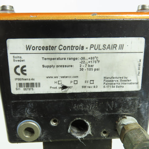 Flowserve 1039SNR6 Pneumatic Valve Actuator 95 In Lb Torq. Worcester Pulsair III