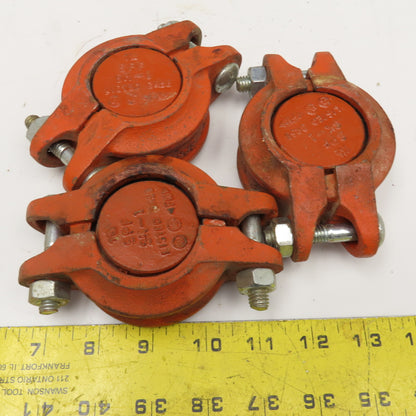 SPF 1-1/2" Grooved Sprinkler Pipe End Clamp W/ Caps Gaskets Lot Of 3