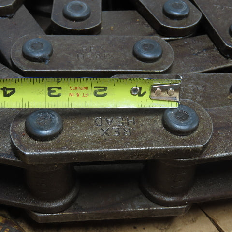 Rex Head 410949 Single Strand Cottered Roller Link Chain 10' Length 3" Pitch