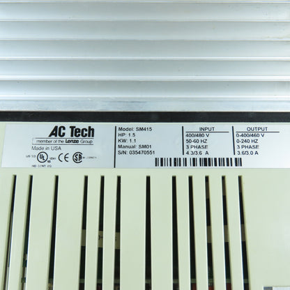 Lenze SM415 AC Tech SCM 1.5HP / 1.1kW Variable Speed Motor Drive 0-400/460V 3PH