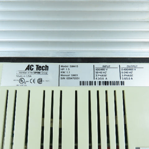 Lenze SM415 AC Tech SCM 1.5HP / 1.1kW Variable Speed Motor Drive 0-400/460V 3PH