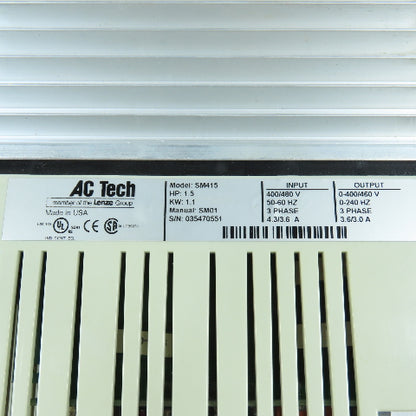 Lenze SM415 AC Tech SCM 1.5HP / 1.1kW Variable Speed Motor Drive 0-400/460V 3PH