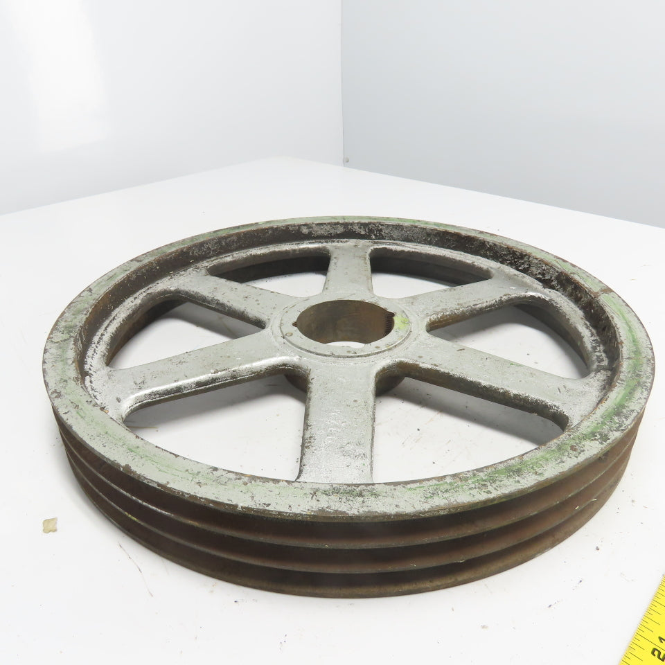 18-3/4" OD x 2-1/2" Wide 3 Groove V-Belt Pulley Tapered Bore
