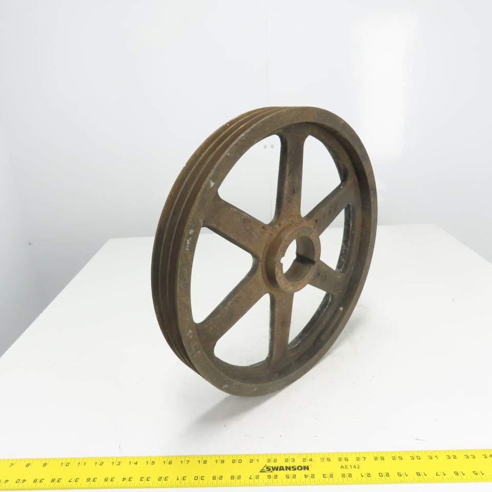 18-3/4" OD x 2-1/2" Wide 3 Groove V-Belt Pulley Tapered Bore