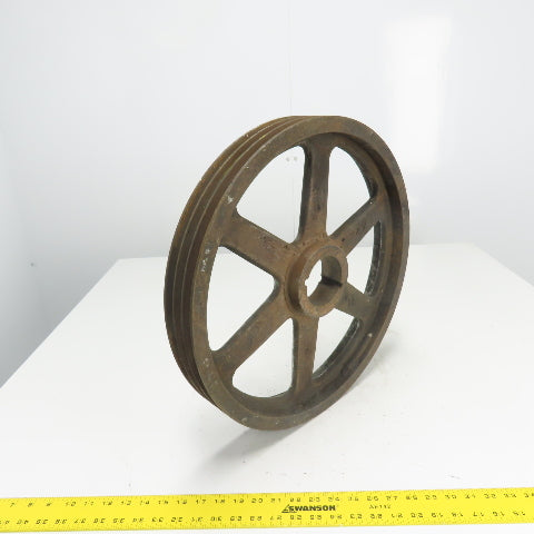 18-3/4" OD x 2-1/2" Wide 3 Groove V-Belt Pulley Tapered Bore