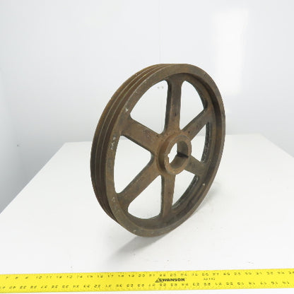 18-3/4" OD x 2-1/2" Wide 3 Groove V-Belt Pulley Tapered Bore