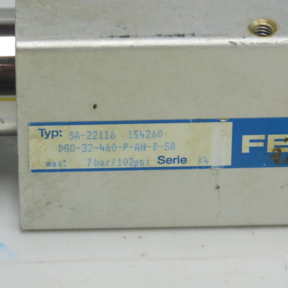 Festo DG0-32-460-P-AH-B-SA Pneumatic Linear Actuator 32mm Bore 450mm Stroke