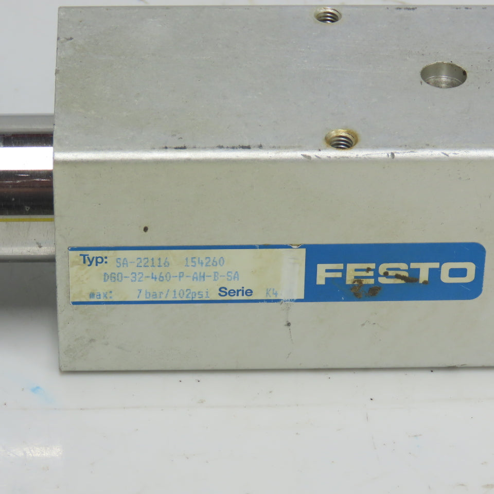 Festo DG0-32-460-P-AH-B-SA Pneumatic Linear Actuator 32mm Bore 450mm Stroke