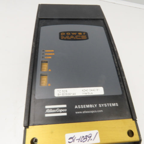 Atlas Copco TC 52S 4240 0442 81 Power Macs Tightening Controller W/ Interbus