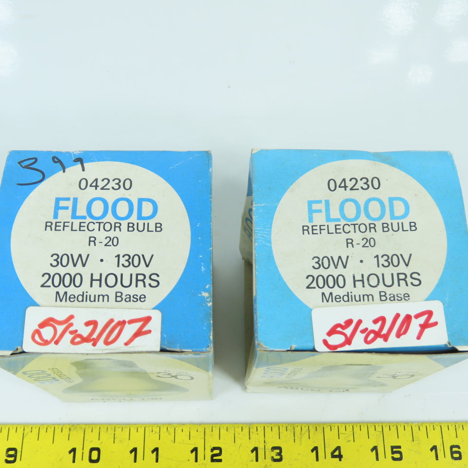 Abco 130 04230 R-20 Flood Reflector Bulb 30W 130V 2000 Hours Lot Of 2
