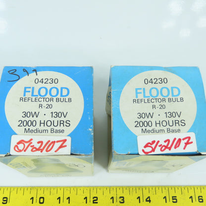 Abco 130 04230 R-20 Flood Reflector Bulb 30W 130V 2000 Hours Lot Of 2