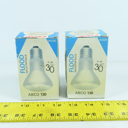 Abco 130 04230 R-20 Flood Reflector Bulb 30W 130V 2000 Hours Lot Of 2