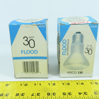 Abco 130 04230 R-20 Flood Reflector Bulb 30W 130V 2000 Hours Lot Of 2