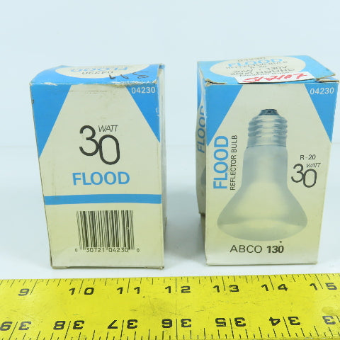 Abco 130 04230 R-20 Flood Reflector Bulb 30W 130V 2000 Hours Lot Of 2