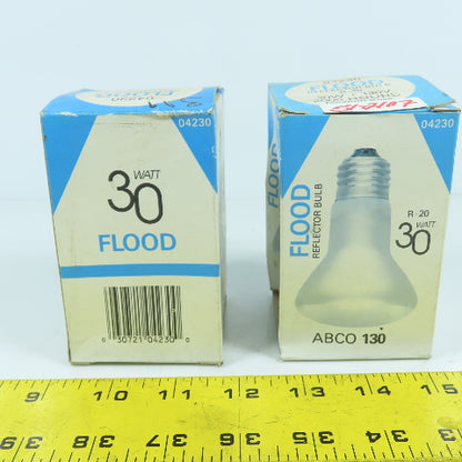 Abco 130 04230 R-20 Flood Reflector Bulb 30W 130V 2000 Hours Lot Of 2