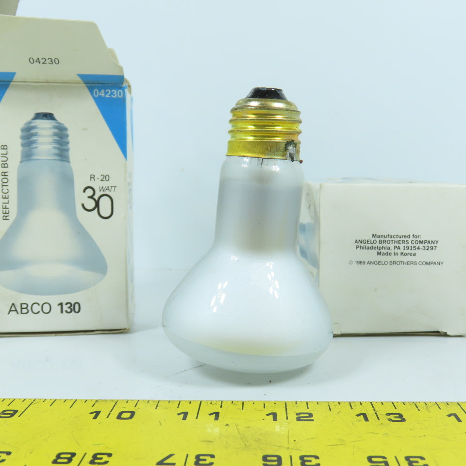 Abco 130 04230 R-20 Flood Reflector Bulb 30W 130V 2000 Hours Lot Of 2