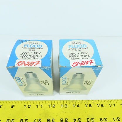 Abco 130 04230 R-20 Flood Reflector Bulb 30W 130V 2000 Hours Lot Of 2