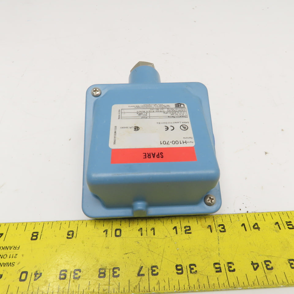 United Electric H100-701 1.5-30PSI 480V Pressure Switch 600PSI Proof