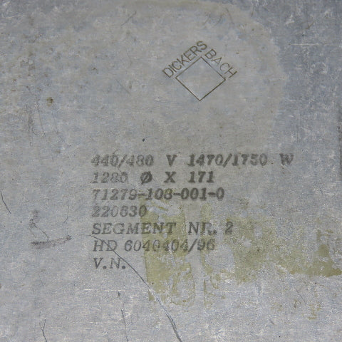 Dickersbach Gmbh & Co. 71279-108-001-0 Heating Band 440/480V 1470/1750W