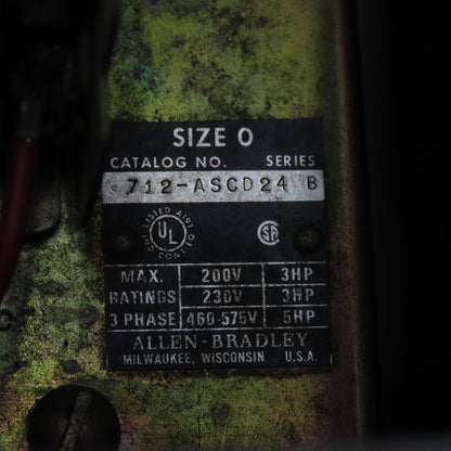 Allen Bradley 712-ASCD24 Ser B 5HP Combination Motor Starter Fusible Disconnect