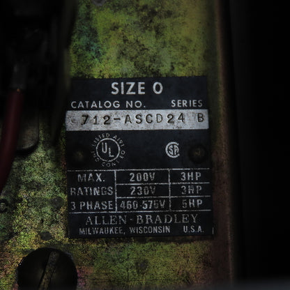 Allen Bradley 712-ASCD24 Ser B 5HP Combination Motor Starter Fusible Disconnect