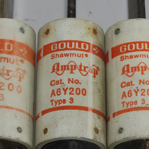 Gould A6Y200 Type 3 200A 600V Fuse Lot Of 7