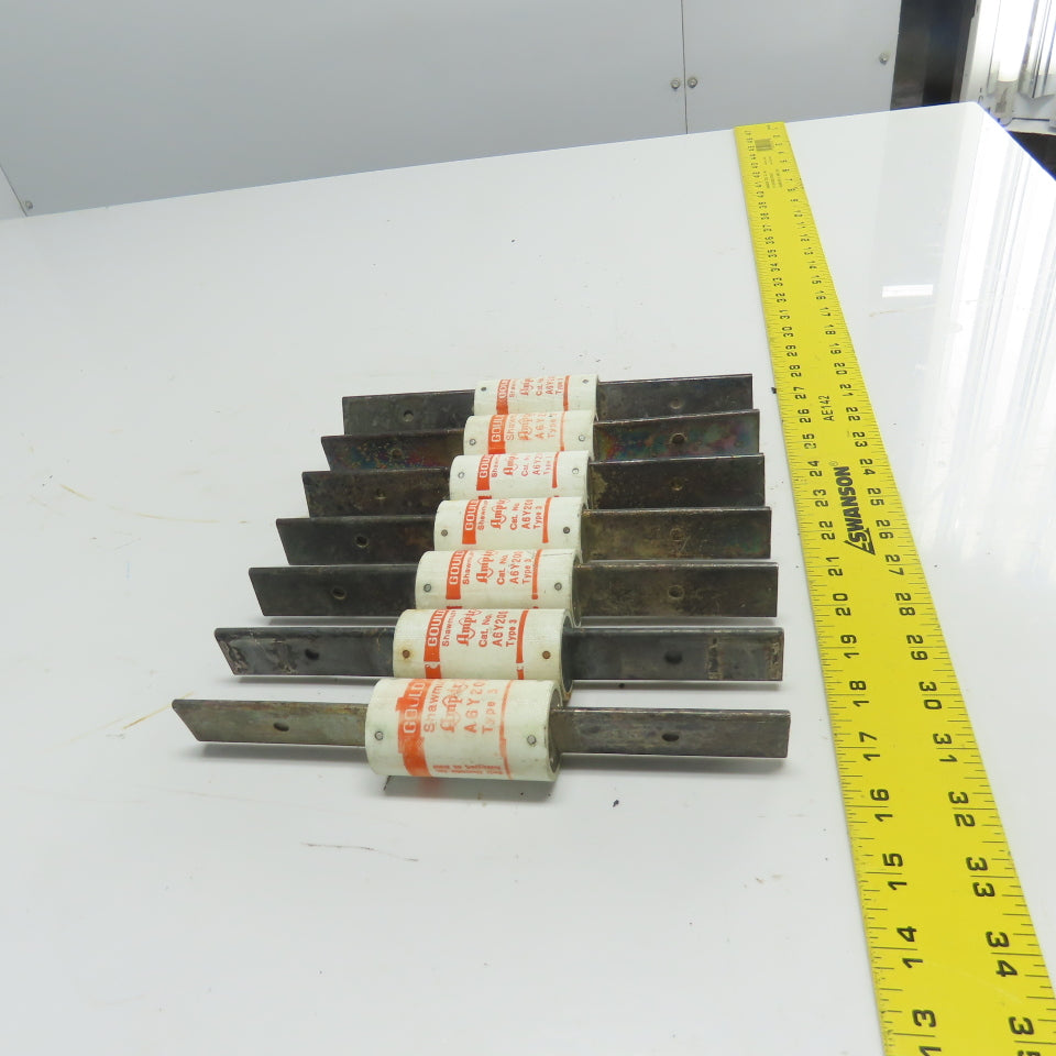 Gould A6Y200 Type 3 200A 600V Fuse Lot Of 7