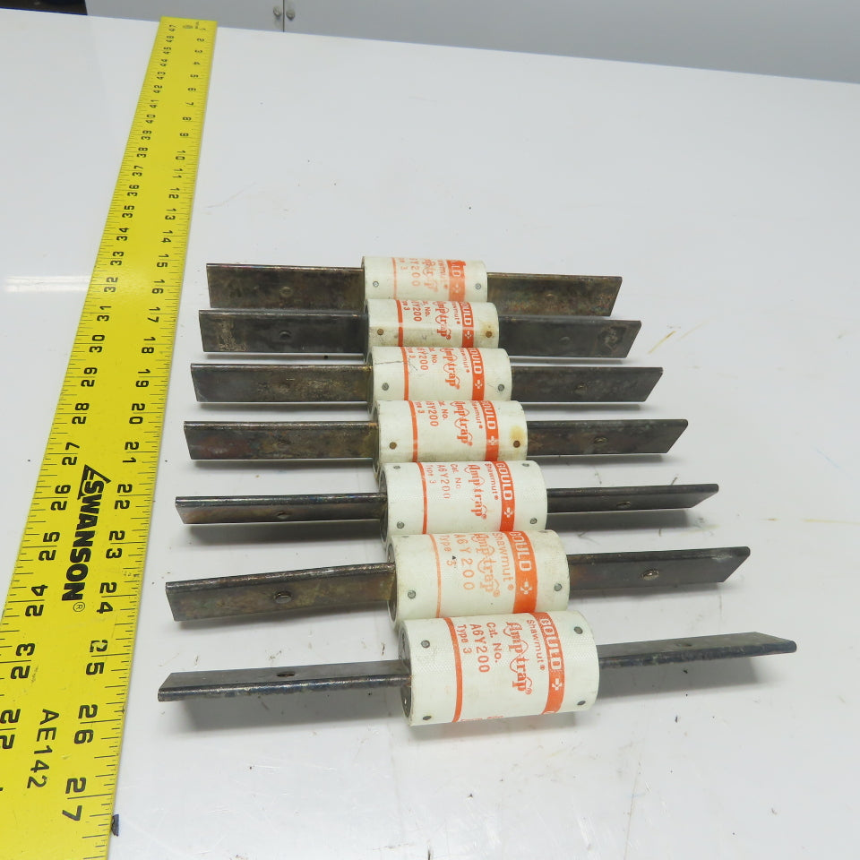 Gould A6Y200 Type 3 200A 600V Fuse Lot Of 7