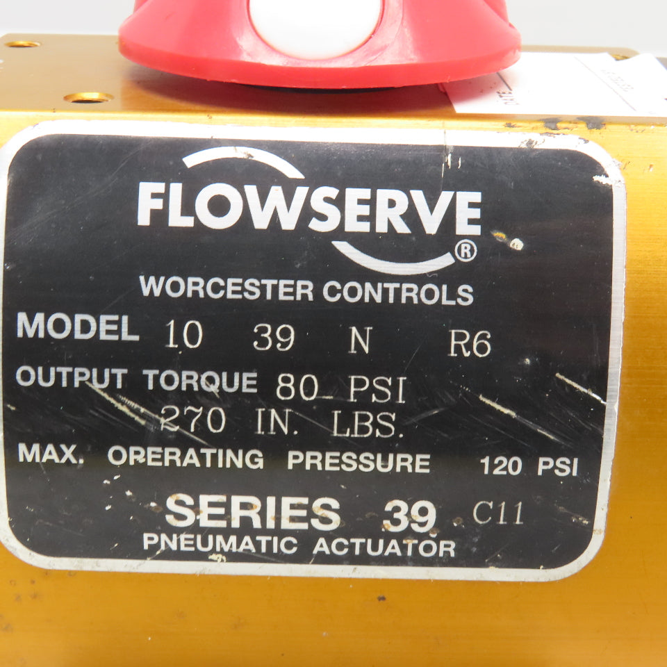 Flowserve 10 39 N R6 Pneumatic Valve Actuator 80PSI W/ Mount MK501