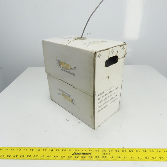 Priority Wirw & Cable TEL24-4PC3PVC-GY-BX CAT3 Wire 15LBS